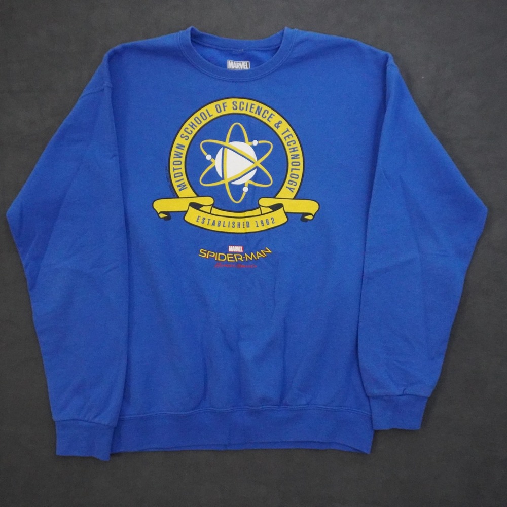 Marvel Spider-Man Homecoming Midtown School of Science Blue Sweatshirt Mens L